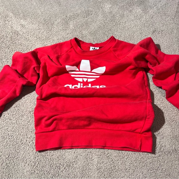 Adidas Men's Red cotton crewneck - Picture 2 of 6